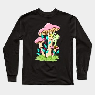 Cute Frog Mushroom Pastel Long Sleeve T-Shirt